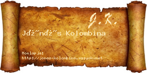 Jónás Kolombina névjegykártya